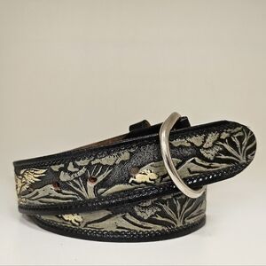 Brushy Creek Full Grain Leather Wildlife Belt - Sz 40